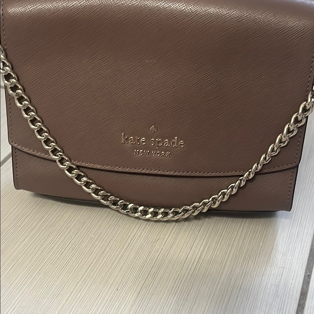 Kate Spade cafe:beige Leather Shoulder Bag